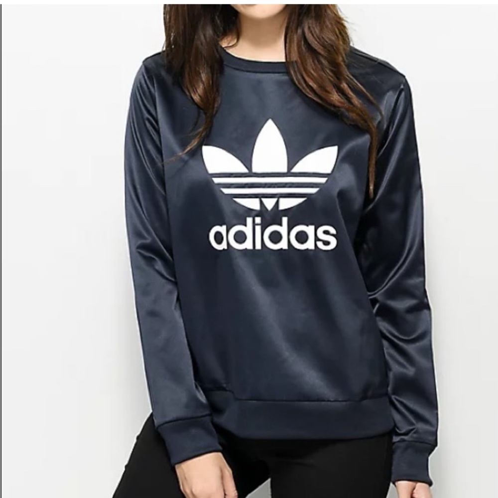NWOT Adidas Vintage Inspired Shiny Top - Picture 4 of 9